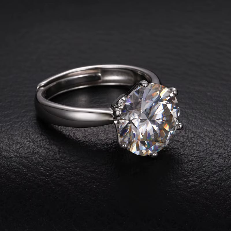 Captivating 0.5-5Ct 925 Sterling Silver Moissanite Ring - Elegant Wedding, Party, and Anniversary Jewelry for Women