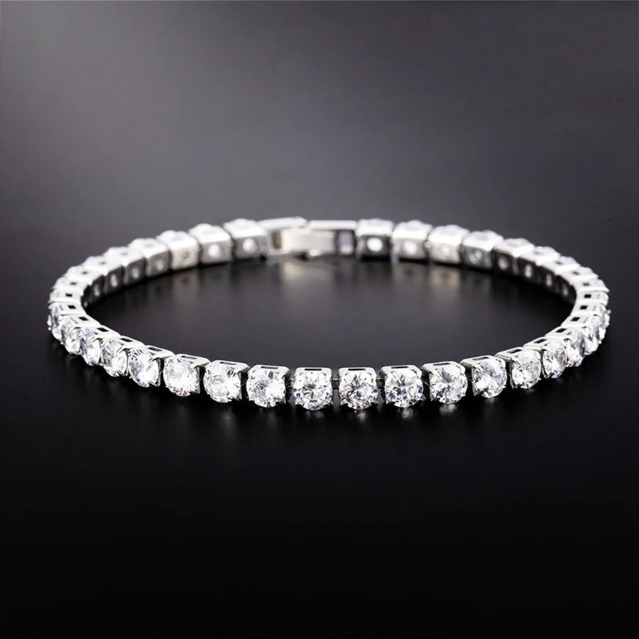 Exquisite S925 Sterling Silver Tennis Bracelet with Moissanite – Elevate Your Style with Timeless Hip-Hop Elegance