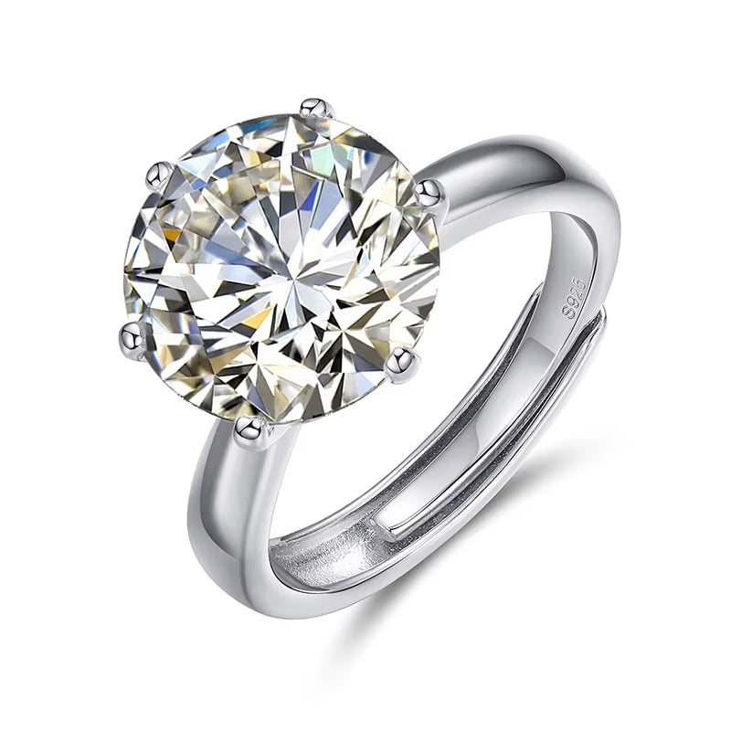 Captivating 0.5-5Ct 925 Sterling Silver Moissanite Ring - Elegant Wedding, Party, and Anniversary Jewelry for Women