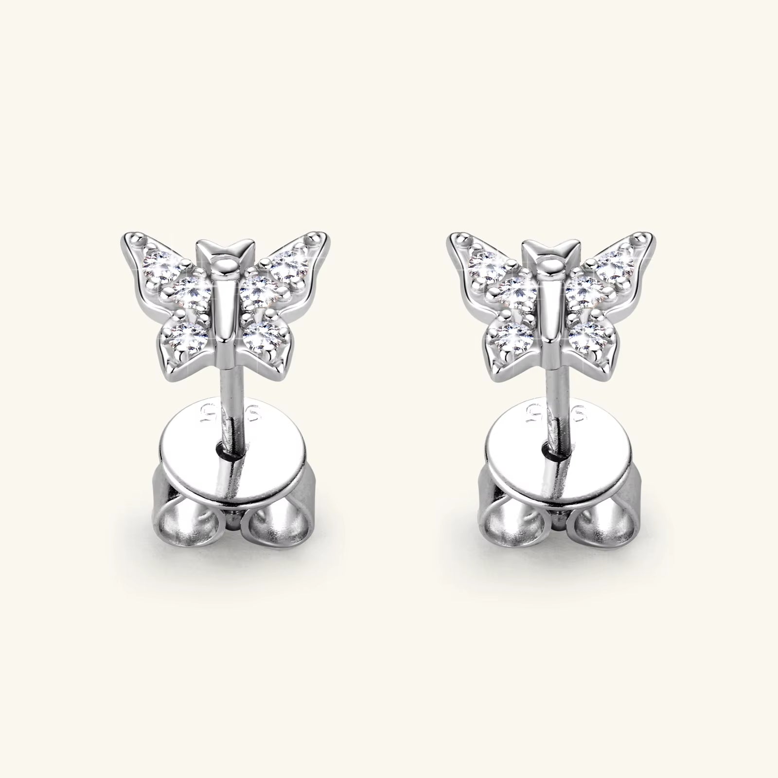 Sparkling 925 Silver Butterfly Moissanite Stud Earrings - Elegant Jewelry for Women, Perfect for Parties and Special Occasions
